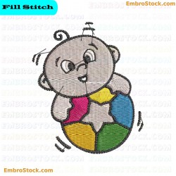 Baby Bear Embroidery Design 8