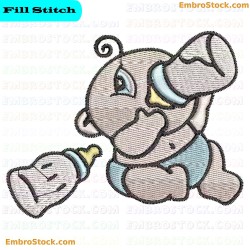 Baby Boy Drinking Embroidery Design 10