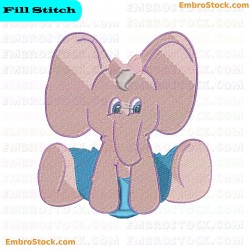 Baby Elephant Elephants Embroidery Design 1