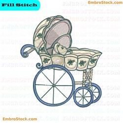 Baby Stroller Embroidery Design 6