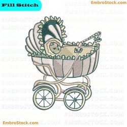 Baby Stroller Embroidery Design 7