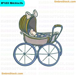 Baby Stroller Embroidery Design 9