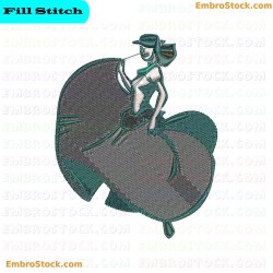 Ballerina Embroidery Design 1