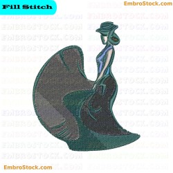 Ballerina Embroidery Design 2