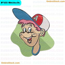 Baseball Cartoon Character Embroidery Design 4