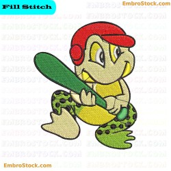 Baseball Frog Embroidery Design 6