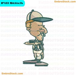 Baseball Umpire Embroidery Design 11