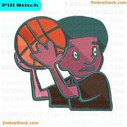 Basketball Embroidery Design 3