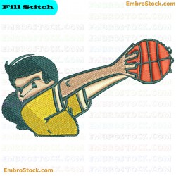 Basketball Player Character Embroidery Design 1