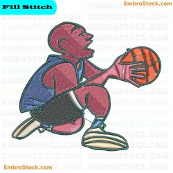 Basketball Player Embroidery Design 12