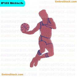 Basketball Player Embroidery Design 16