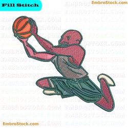 Basketball Player Embroidery Design 5