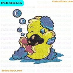 Bath Time Rubber Duck Embroidery Design 8