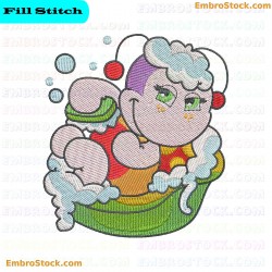 Bathtime Ladybug Embroidery Design 9