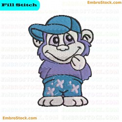 Beach Monkey Embroidery Design 3