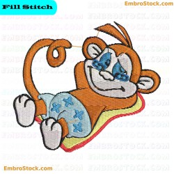 Beach Monkey Embroidery Design 9