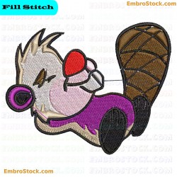 Beaver Character Embroidery Design 9