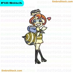 Bee Character Embroidery Design 9