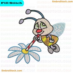 Bee Cool Bees Embroidery Design 9