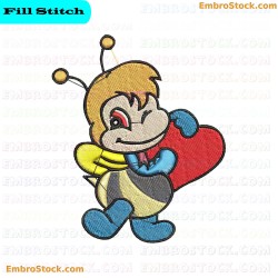 Bee Embroidery Design 6