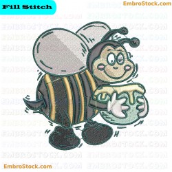 Bee Embroidery Design 8