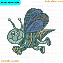 Bee Embroidery Design 9