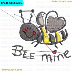 Bees In Love Embroidery Design 5