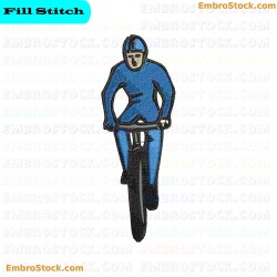 Bicycle Rider Embroidery Design 1