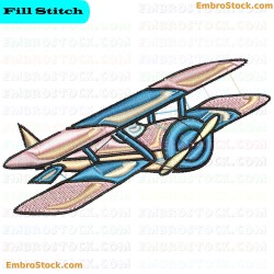 Biplane Embroidery Design 24