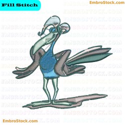 Bird Character Embroidery Design 5