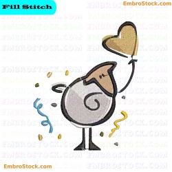 Bird Holding Heart Embroidery Design 8