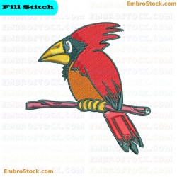 Bird On Branch Embroidery Design 55