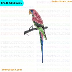 Bird On Branch Embroidery Design 56