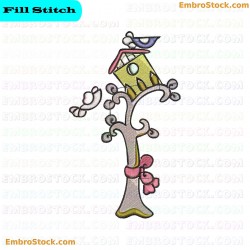 Birdhouses Embroidery Design 1