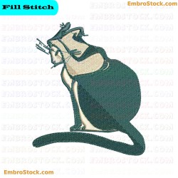 Black Cat Embroidery Design 3