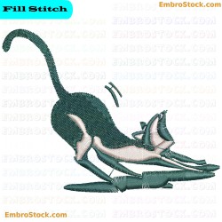 Black Cat Embroidery Design 5