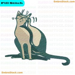 Black Cat Embroidery Design 7