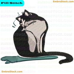 Black Cat Embroidery Design 8