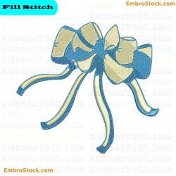 Blue And Cream Ribbon Embroidery Design 8