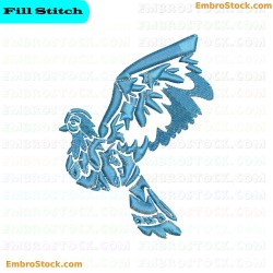 Blue Bird Embroidery Design 1