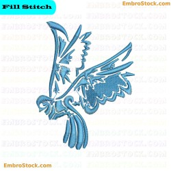 Blue Bird Embroidery Design 4