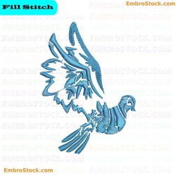 Blue Bird Embroidery Design 8