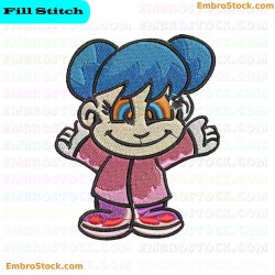 Blue Haired Character Embroidery Design 9