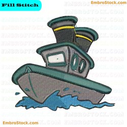 Boat Embroidery Design 5