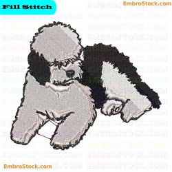 Bobtail Sheepdog Embroidery Design 1