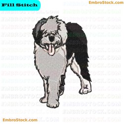 Bobtail Sheepdog Embroidery Design 5