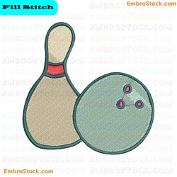 Bowling Embroidery Design 2