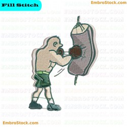 Boxer Training Embroidery Design 2