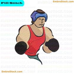 Boxing Embroidery Design 11