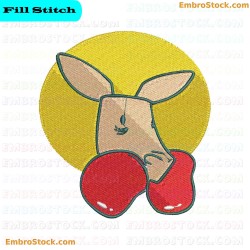 Boxing Kangaroo Embroidery Design 7